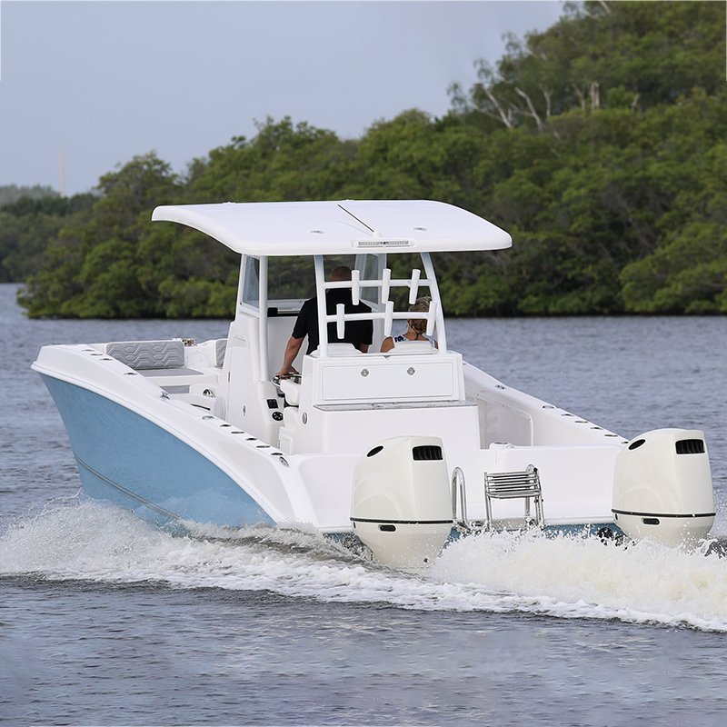 Kinocean 8.5 Meters 8-Man Speed Boat Yacht Hot Selling Fiberglass Fishing Boat Double Model with Outboard Engine for Outdoor Use