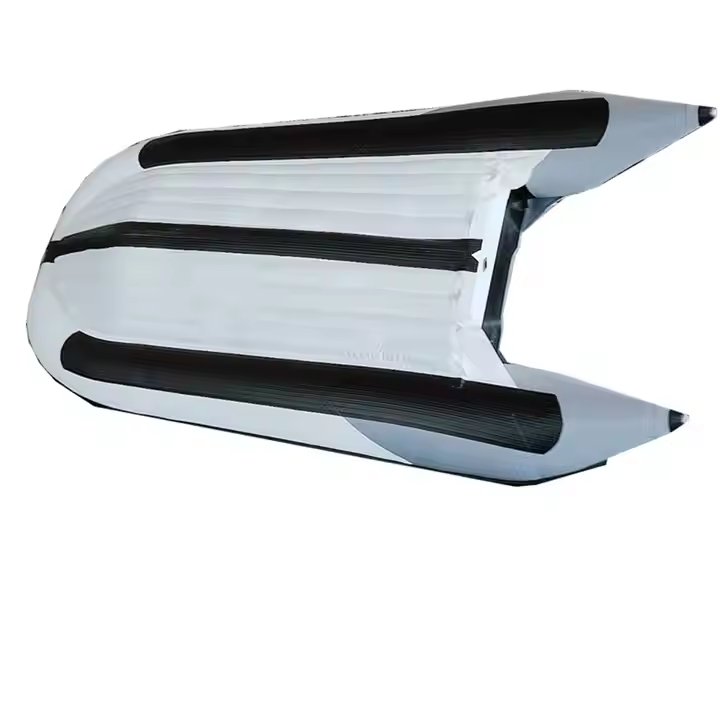 Heavy-Duty PVC Inflatable Boat with Aluminum Rafting Water Safety Rubber Boat with Outboard Engine and Paddles