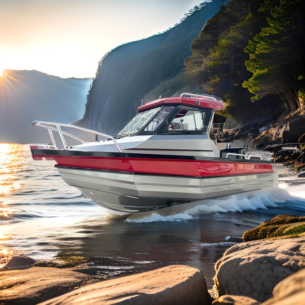 Fishing Boat with Motor and Trailer 6m Center Console Boat Aluminium Dual Engine Party Sports Boat Yacht