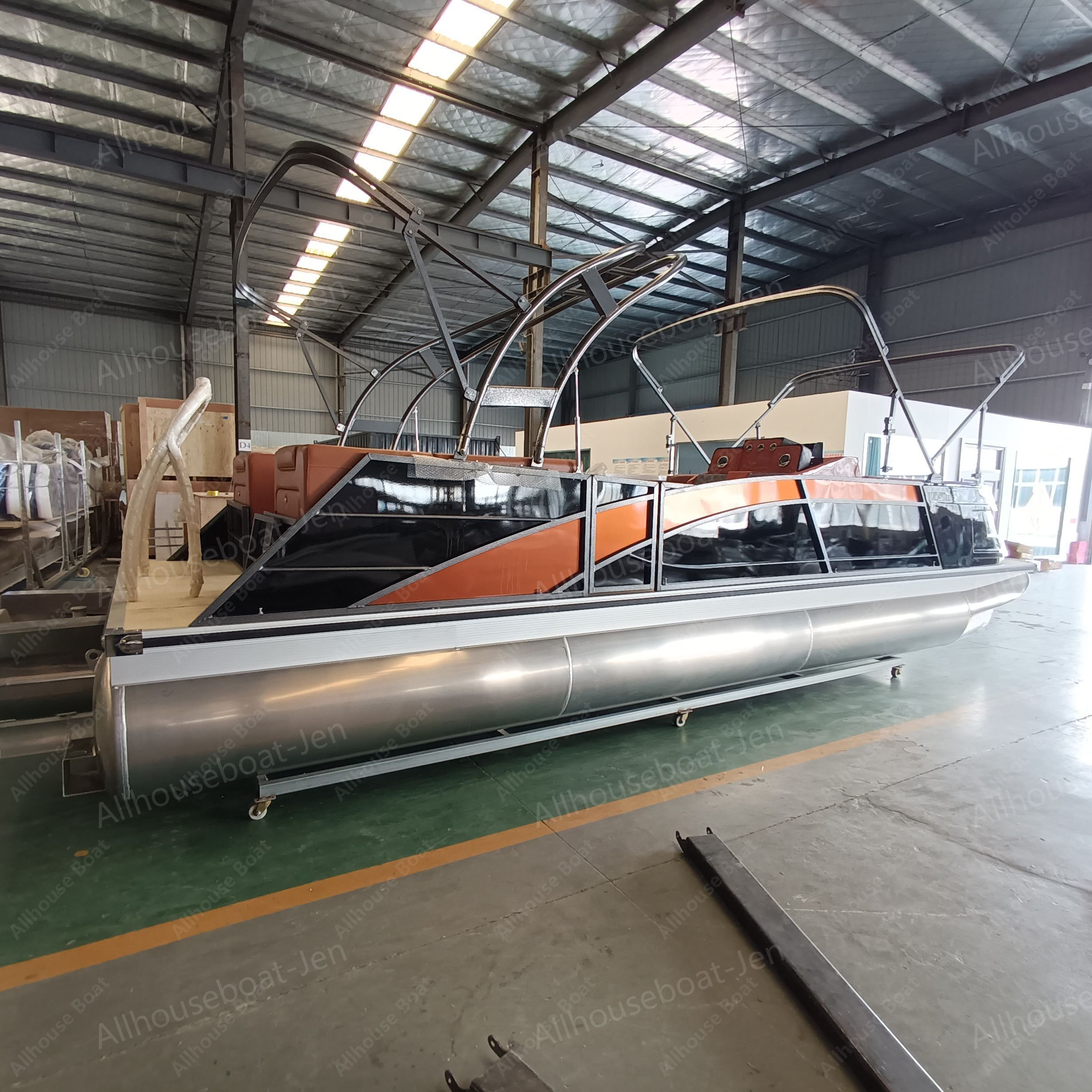 19ft 5.8m CE Certified Luxury Speed Sport Yamaha Engines Pontoon Boat Water Skiing & Fishing Party Boat with Toilet on Sale