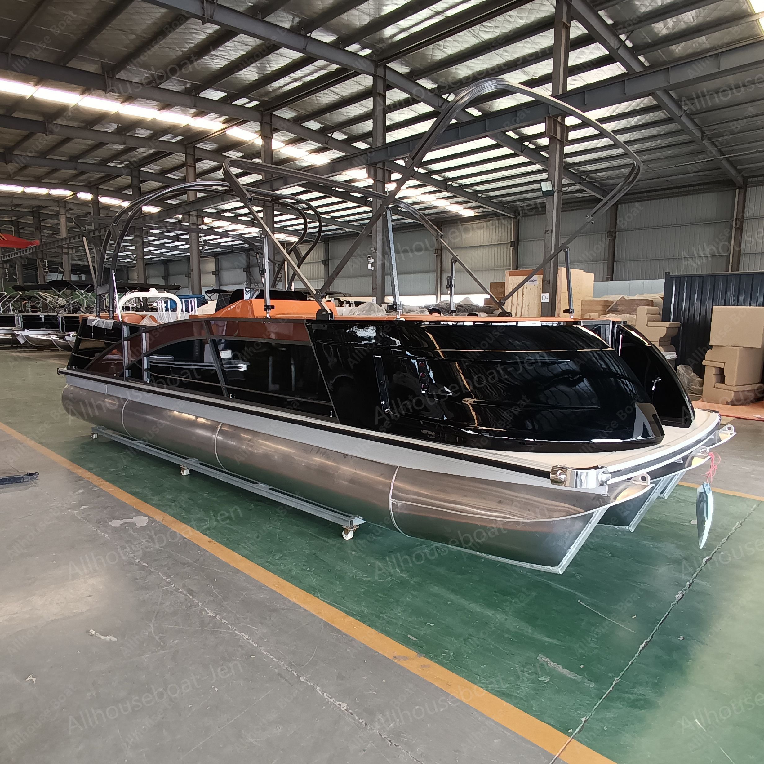 19ft 5.8m CE Certified Luxury Speed Sport Yamaha Engines Pontoon Boat Water Skiing & Fishing Party Boat with Toilet on Sale
