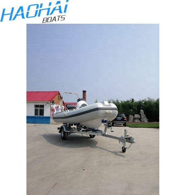 Haohai Newest Orca Tube Fiberglass Dinghy Inflatable Boat RIB 390 Boat Model With Outboard Engine