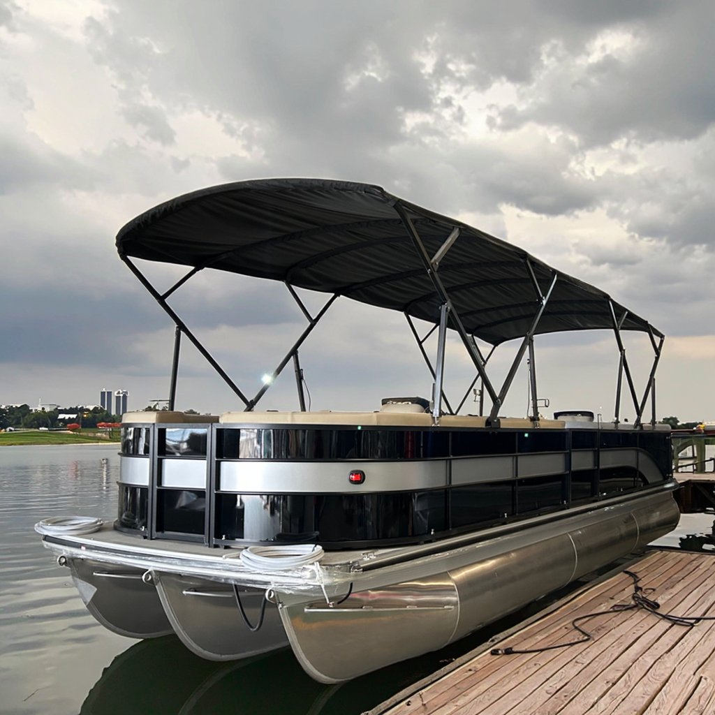 2025 Custom Luxury Pontoon Boat Family Entertainment Speed Boat Yacht with Outboard Engine for Leisure Boating