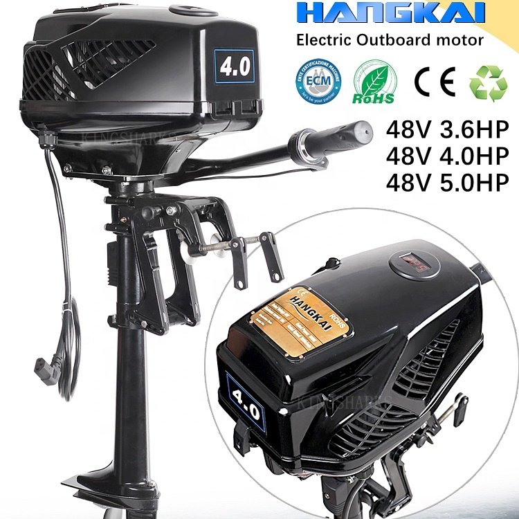 Hangkai 48V 25A 1200W 5HP Electric Boat Motor Inflatable Fishing 5 HP Boat Outboard Motor Electric Boat Engine