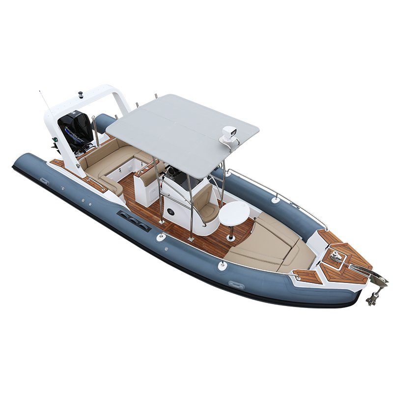 Hot Sale 760cm Hypalon RIB Aluminum Hull Fiberglass Inflatable Boat with Outboard Engine Rib Boat for Ocear Water