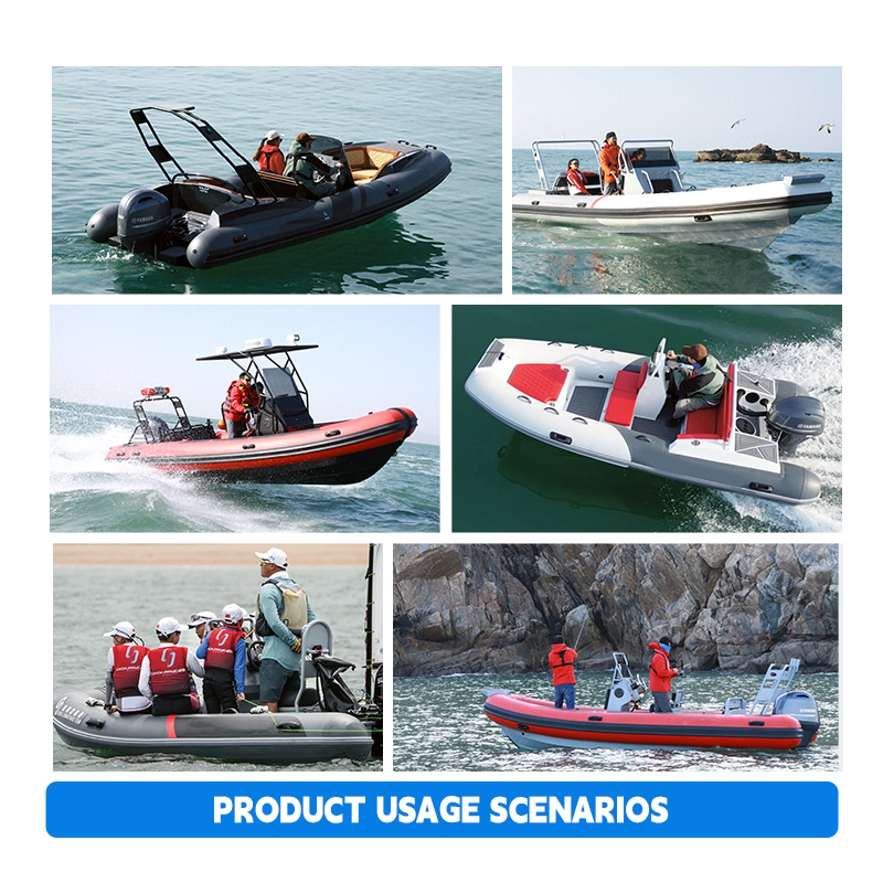 HY Sport Yacht Rigid Hull Inflatable Rib Boat Fiberglass with PVC Hypalon for Lake Drifting