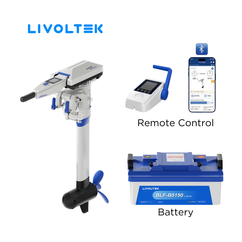 LIVOLTEK Electric Outboard 3kw 7kw Remote Controlled 6hp 11hp Outboard Boat Motors with APP for Electric Engine Boat Fishing