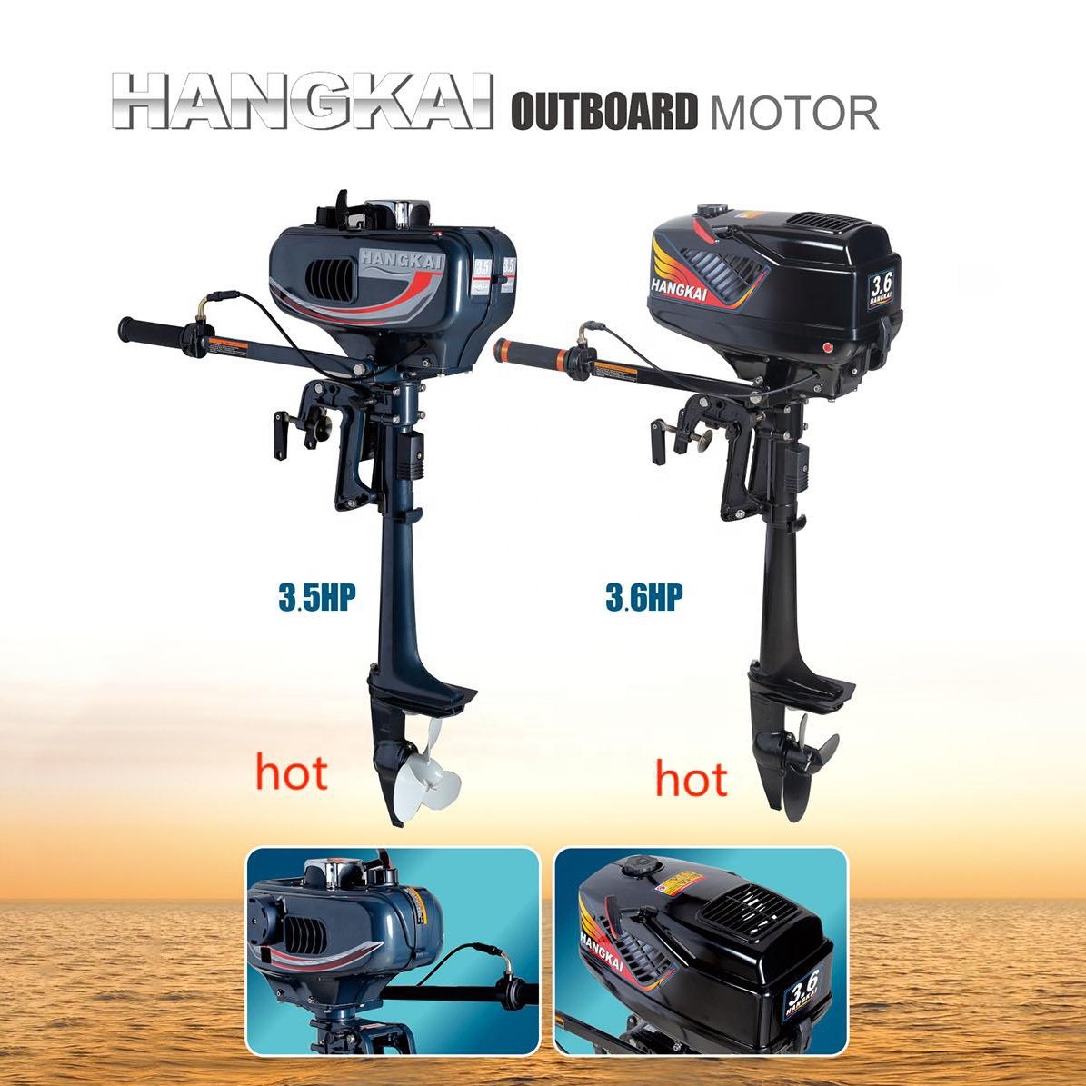 3.6 HP Outboard Motor HANGKI 2stroke 3.6hp Boat Engine Boat Accessories Gasoline Outboard Engines