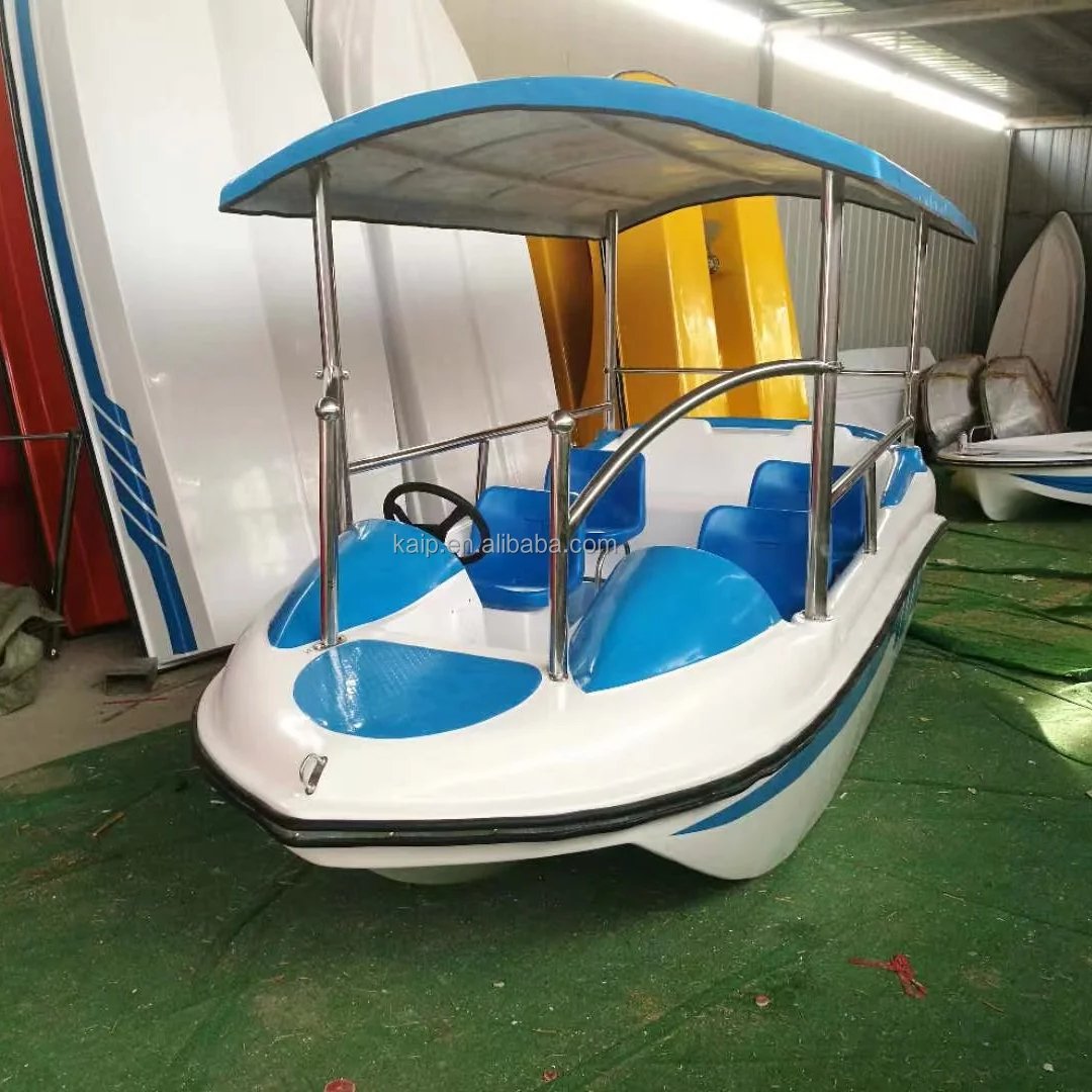 6 Person Solar Fiberglass Double Body Floating Electric Amusement Sightseeing Cruise Rental Rented Boat with Electric Engine