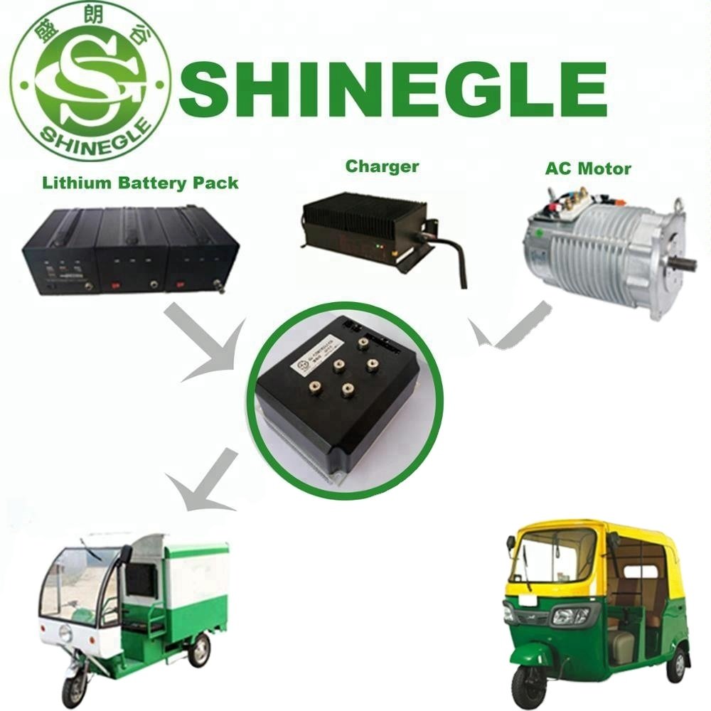 SHINEGLE 48V 4KW Electric Motor AC Servo Motor Controller Axle Reducer Regenerative Ev Conversion Kit Tuk Tuk