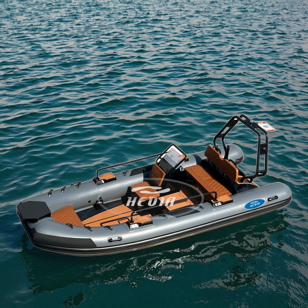 Hedia Aluminium Rib Boat 480 Inflatable Double Model with Outboard Engine for Fishing Rowing and Lake Sports