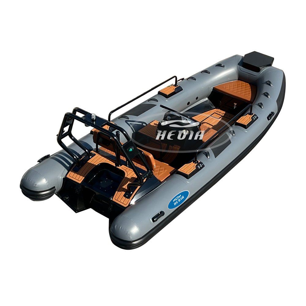 Hedia Aluminium Rib Boat 480 Inflatable Double Model with Outboard Engine for Fishing Rowing and Lake Sports