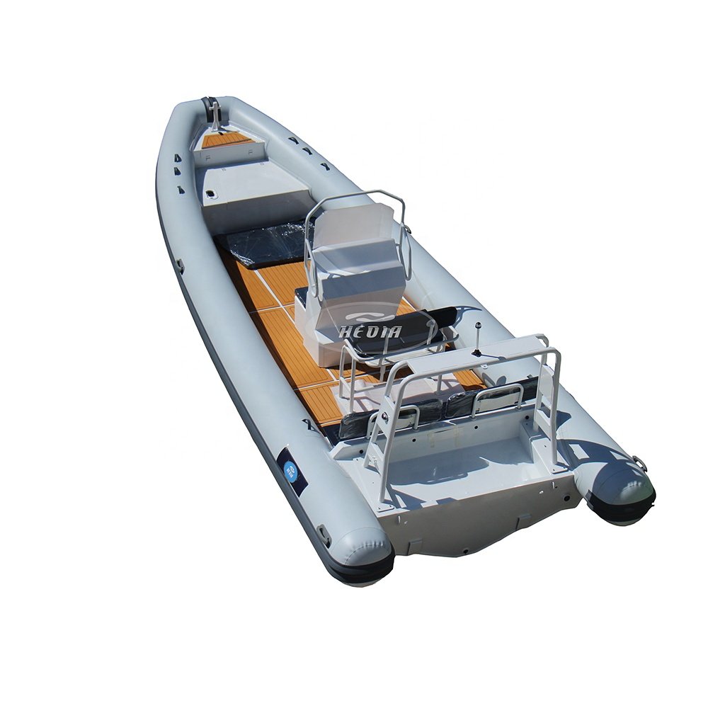 Hedia Ocean Master CE 28ft Aluminum Hull Rib Boat 760 Patrol Hypalon Inflatable Sport Fishing Rowing Outboard Engine Included