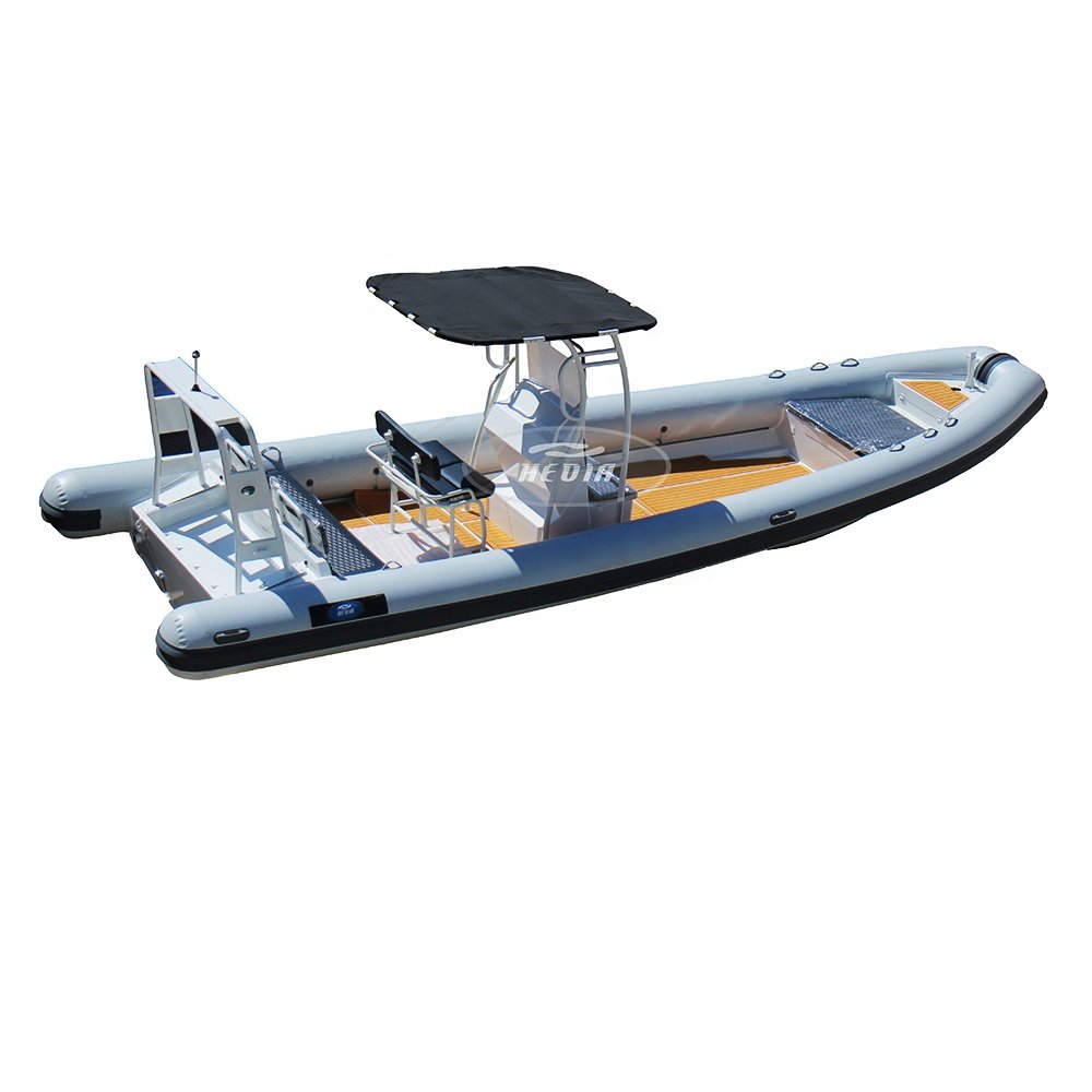 Hedia Ocean Master CE 28ft Aluminum Hull Rib Boat 760 Patrol Hypalon Inflatable Sport Fishing Rowing Outboard Engine Included