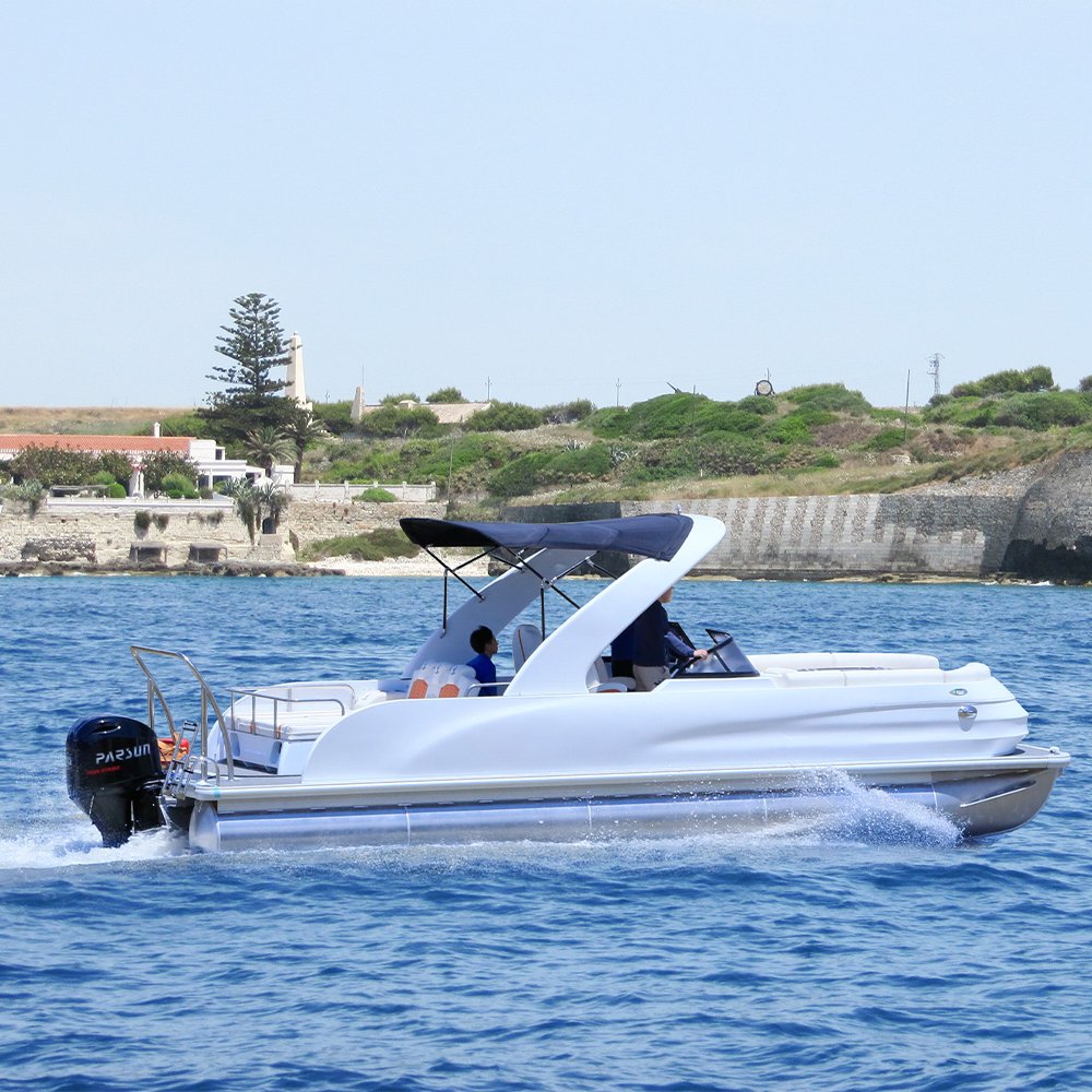22Ft Leisure Cabin Cruiser Luxury Yacht Aluminium Pontoon Boat With Engines Fiberglass Motor and Trailer Outboard for Sale