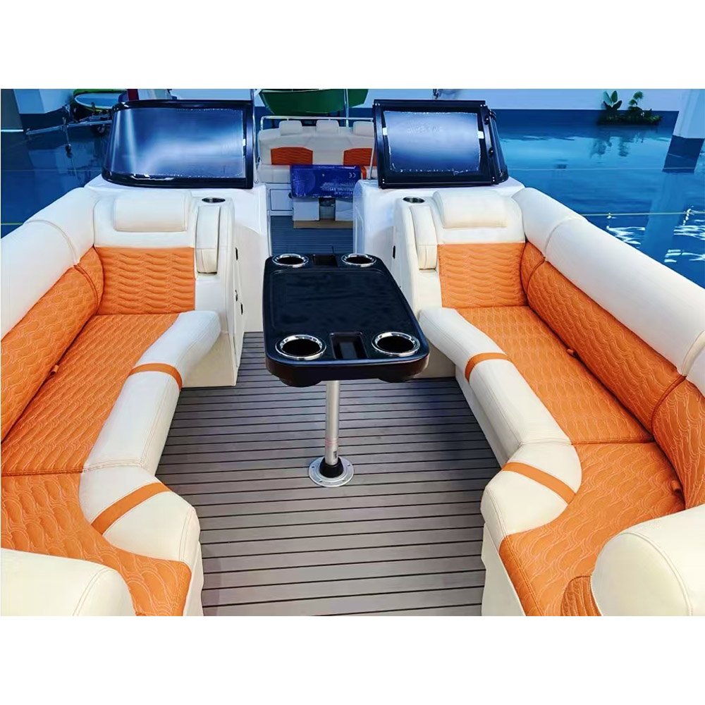 22Ft Leisure Cabin Cruiser Luxury Yacht Aluminium Pontoon Boat With Engines Fiberglass Motor and Trailer Outboard for Sale