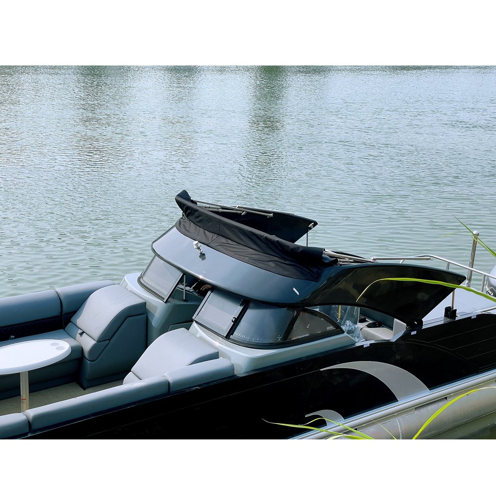 Recreational Floating Home Lake House Tritoon Boat in Fiberglass Hull with CE