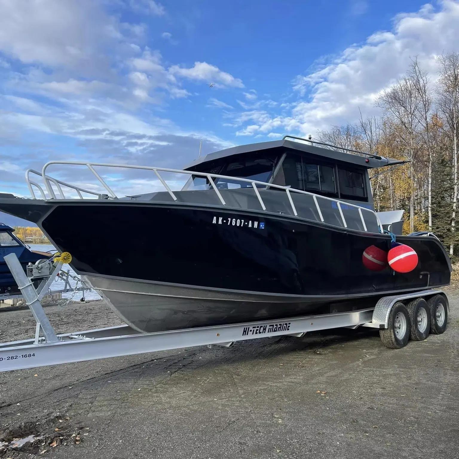Luxury 8.1m 26.5ft Aluminum Cabin Cruiser Outboard Engine Yacht Fishing Vessel Alloy Aluminum Boat Customized Color