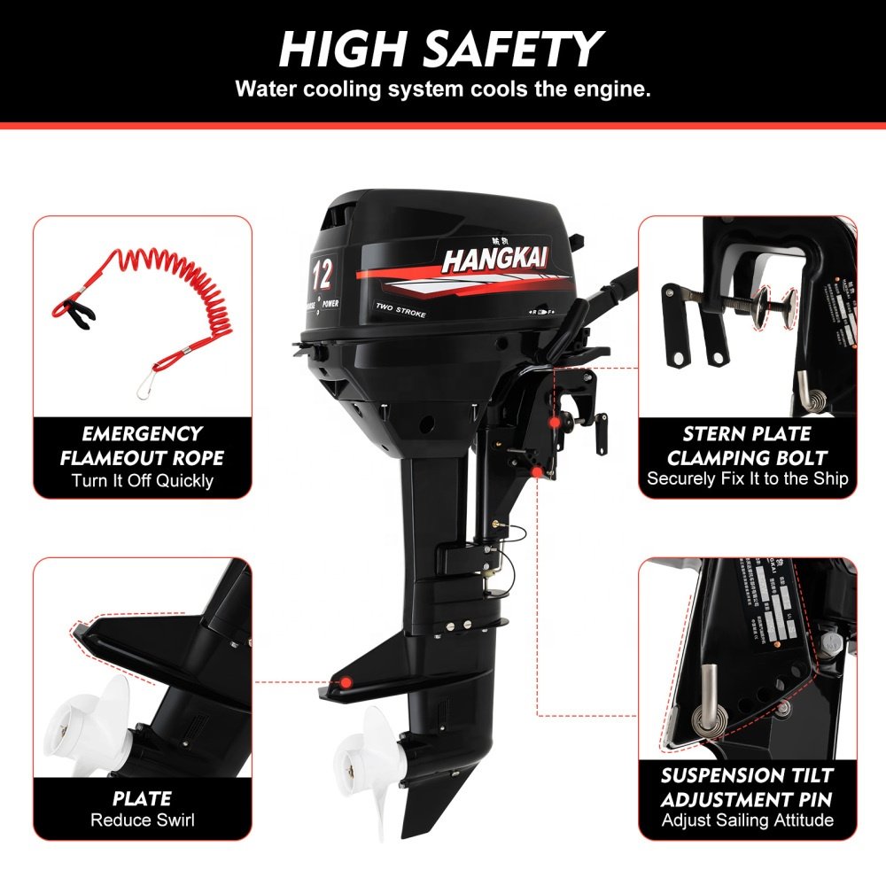 HANGKAI 2 Stroke 12HP Outboard Motor Inflatable Fishing Boat Engine Fishing Boat Motor Fuera De Borda