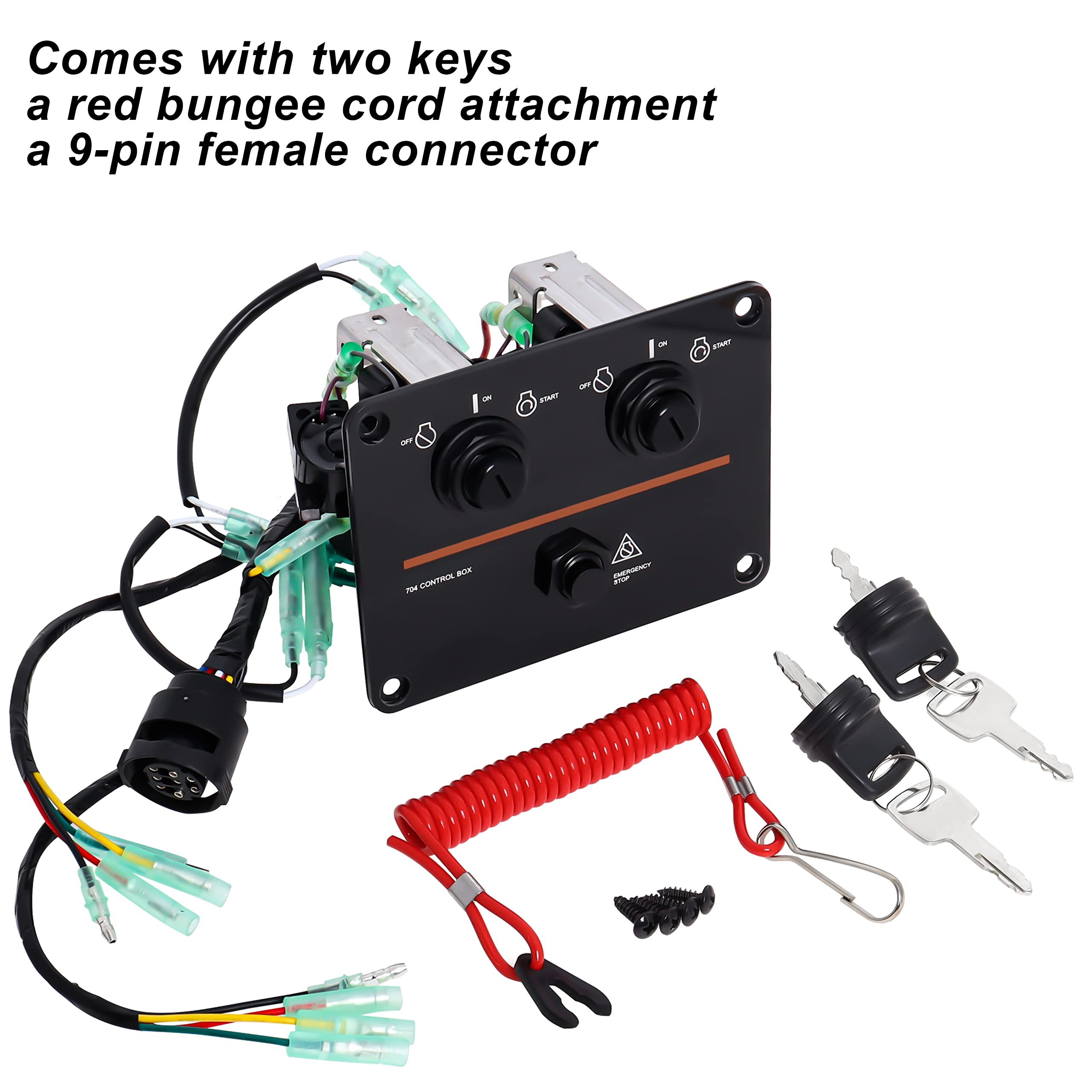 6K1-82570-08-00 Dual Engine Key Switch Panel for Yamahaa 12V Outboard Double Vertical Control Engines 6K1-82570-13-00