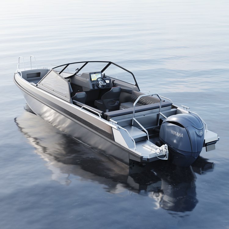 Factory Customized 8-Person Aluminum High-Speed Boat for Outdoor Water Sports for Surfing with Power Engine Combo Set