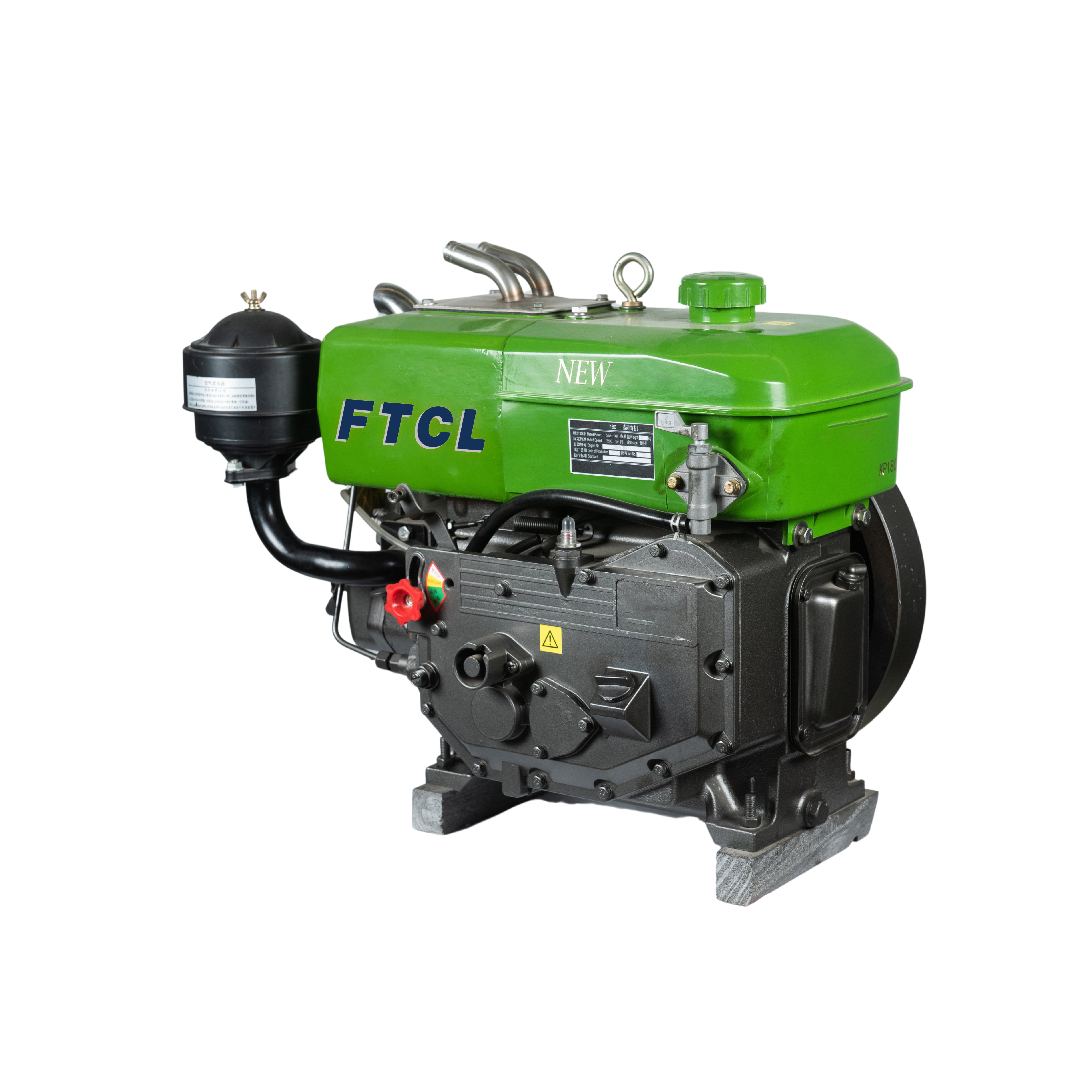 FTCL 8HP 180 Single Cylinder Hand Crank Diesel Engine Water Cooling Silent 4-Stroke for Farm Machinery Use