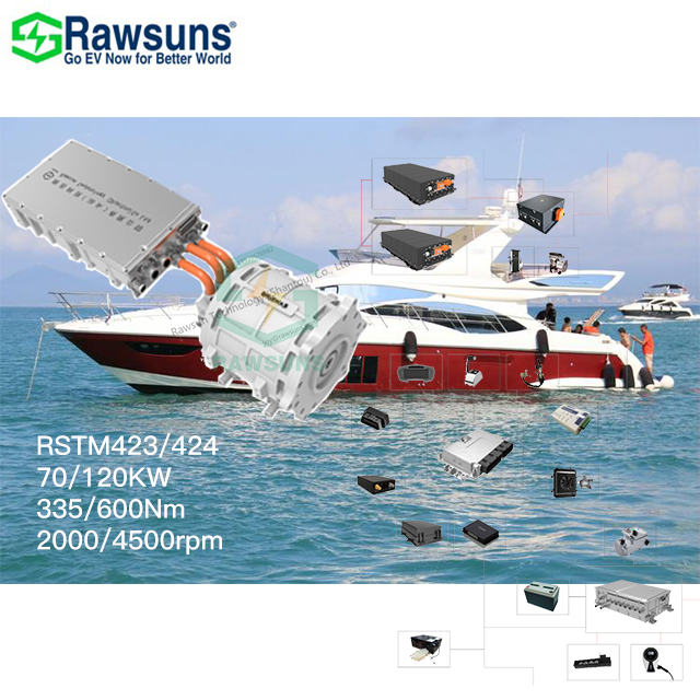 Best Selling 70kW 2000rpm Ev Marine Pmsm Motor Electric Control BMS VCU Car Conversion Kit Engine Inverter for Ship Boat Yacht