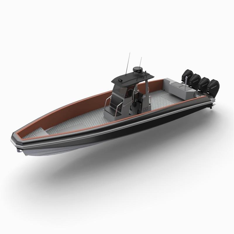 Luxury 12m Aluminum Fishing Boat with Outboard Engine Large Patrol Yacht for Sale