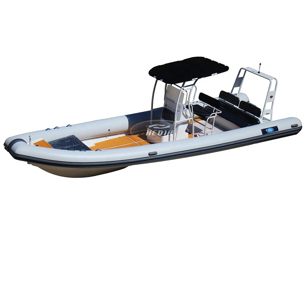 CE Certified Novel Item Durable PVC Rigid Luxury Fiberglass Aluminium Rib 760 Inflatable Boat Fishing Sports Outboard Sale
