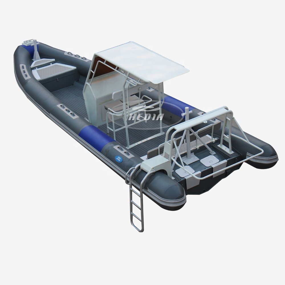 CE Certified Novel Item Durable PVC Rigid Luxury Fiberglass Aluminium Rib 760 Inflatable Boat Fishing Sports Outboard Sale