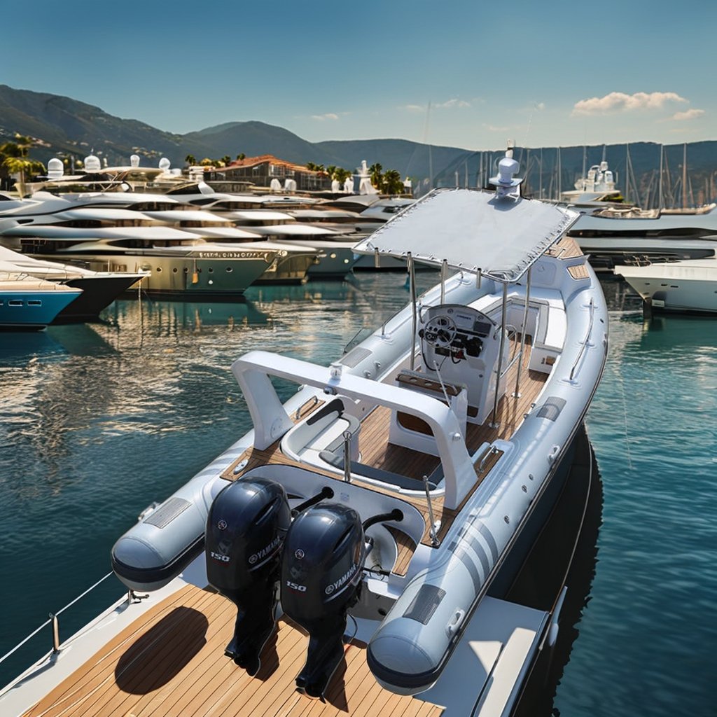Double Engine 25ft 7.6m Orca Hypalon Deep V Fiberglass Hull Sport RIB 760 Inflatable Boat