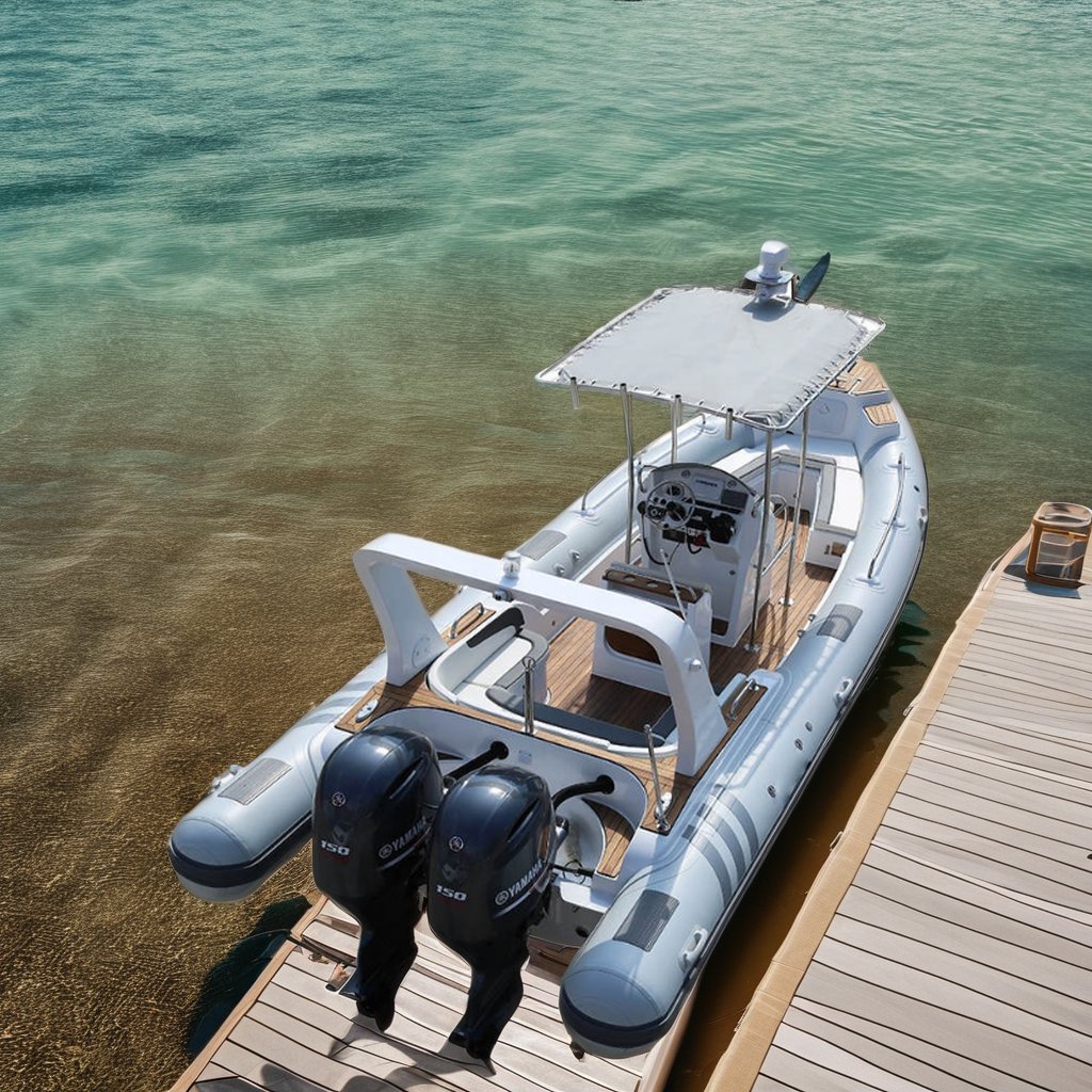Double Engine 25ft 7.6m Orca Hypalon Deep V Fiberglass Hull Sport RIB 760 Inflatable Boat