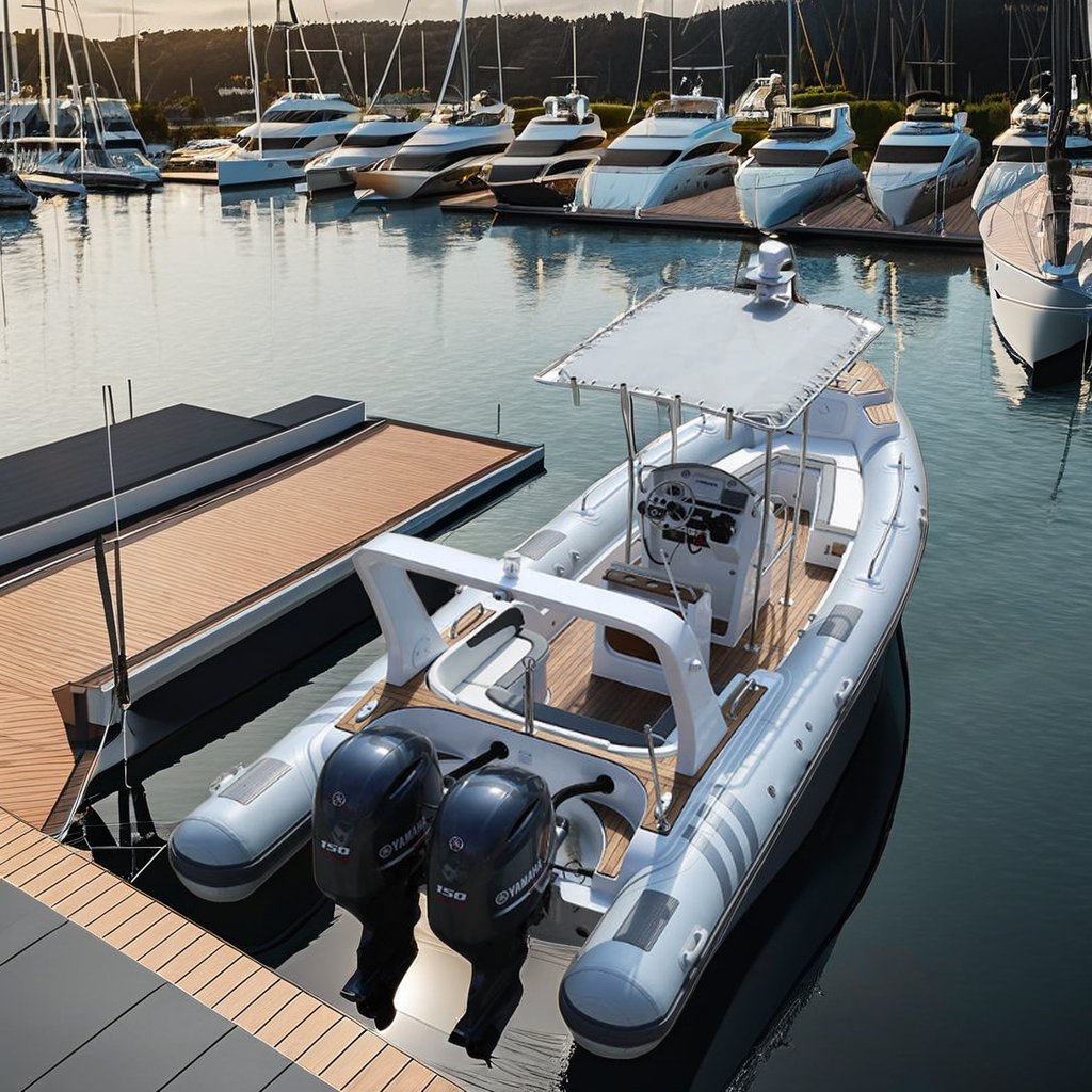 Double Engine 25ft 7.6m Orca Hypalon Deep V Fiberglass Hull Sport RIB 760 Inflatable Boat