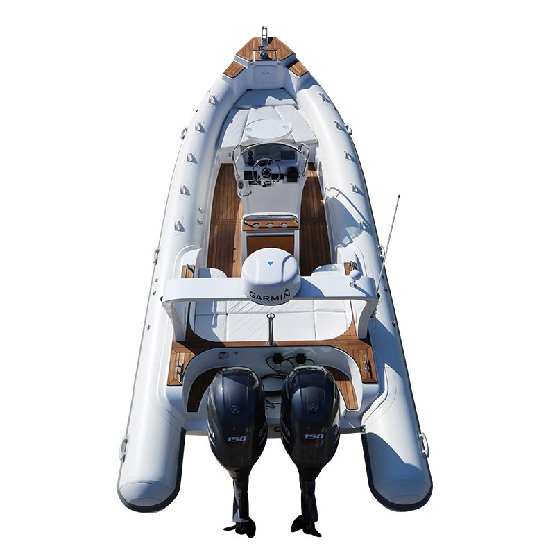 Double Model Inflatable Rib 7.6m Rowing Boat PVC Aluminum Material with Outboard Engine Sports Fishing Hypalon Fiberglass Hull