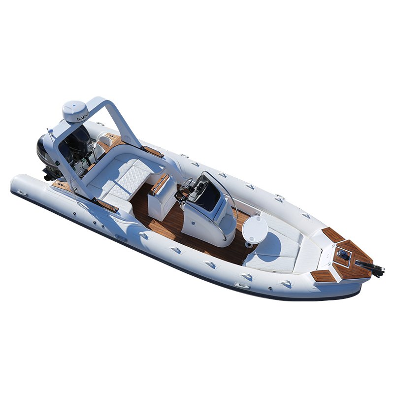 Double Model Inflatable Rib 7.6m Rowing Boat PVC Aluminum Material with Outboard Engine Sports Fishing Hypalon Fiberglass Hull