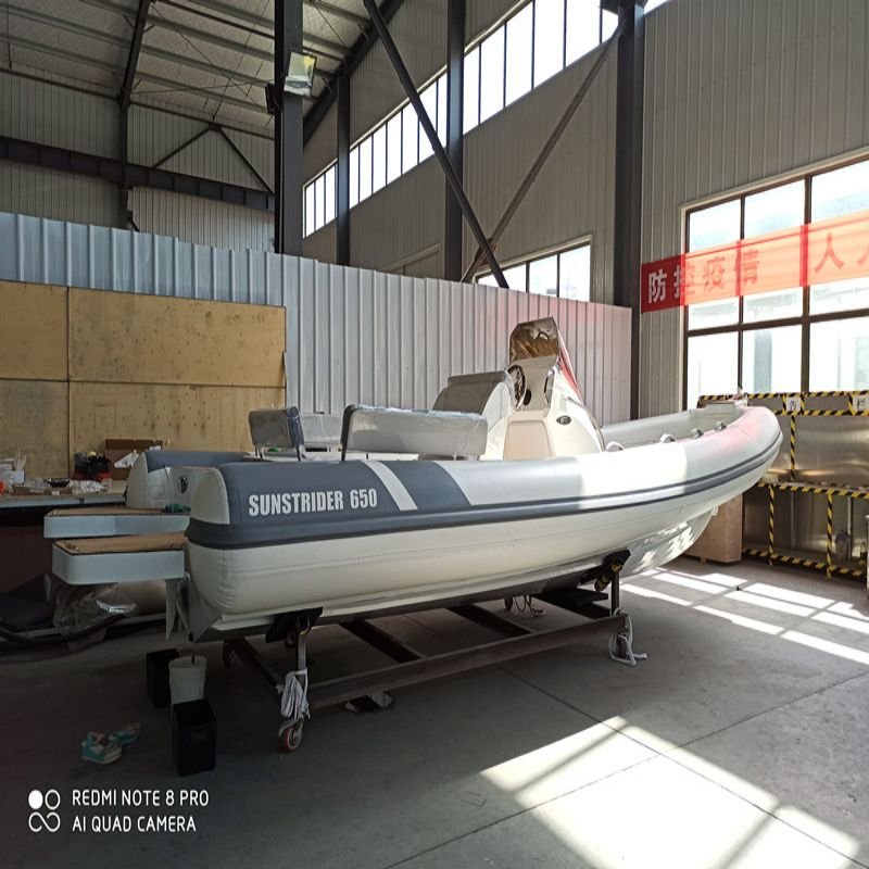 Good Quality Luxury Aluminum Rib Boat 650 Tender Yacht Outboard Engine PVC/EVA Hull Material 6.5m Sport Yacht for Leisure Sports