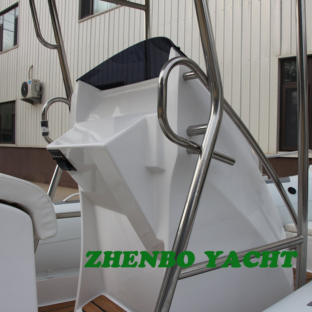 Zhenbo 5.8 Meters Italy Hypalon Inflatable Rib Boat RIB580 for Leisure Rowing and Diving Plastic Outboard Engine