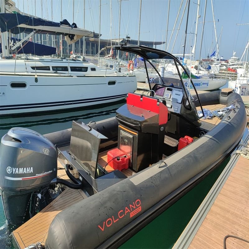 Best Selling 750 Orca Hypalon Deep-V Aluminum Hull Inflatable RIB Boat High-Speed Yacht Fishing River Outboard Engine Now Sale!