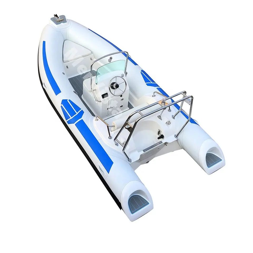 CE 14ft Orca Hypalon High Speed Fiberglass Hull Rib 430 Inflatable Boat with Bimini Sunshade
