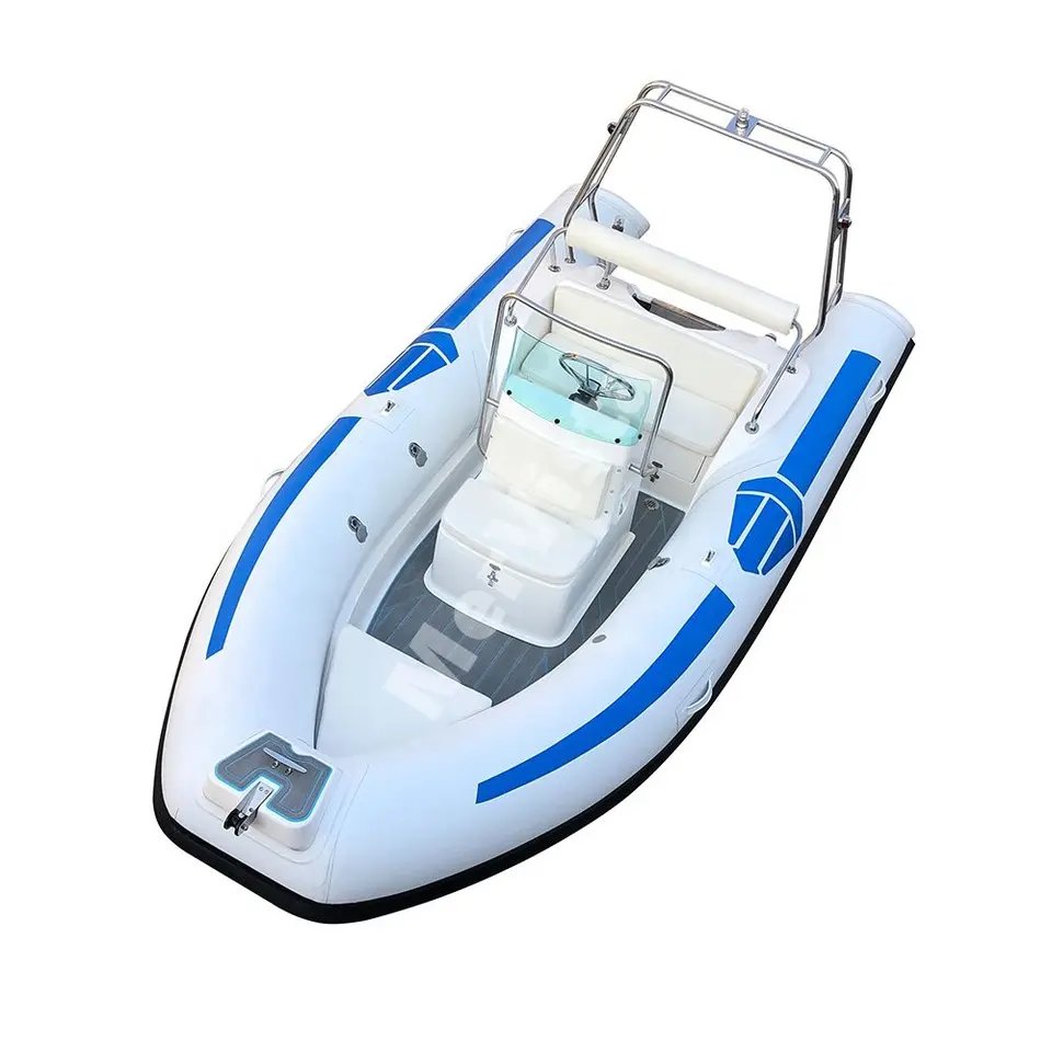 CE 14ft Orca Hypalon High Speed Fiberglass Hull Rib 430 Inflatable Boat with Bimini Sunshade