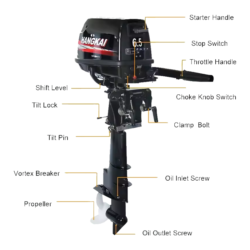 HangKai Outboard Boat Motor Long Shaft 4 Stroke 6.5hp Outboard Motor Outboard Engines With Shipping Prices