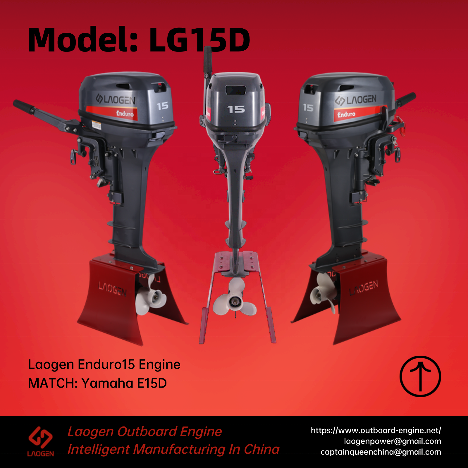 Laogen Outboard Motor 2 Stroke 15hp Outboard Engine Match Yamaha Outboard Motor 9.9 15hp Outboard Motor 6B4 Outboard Boat Engine