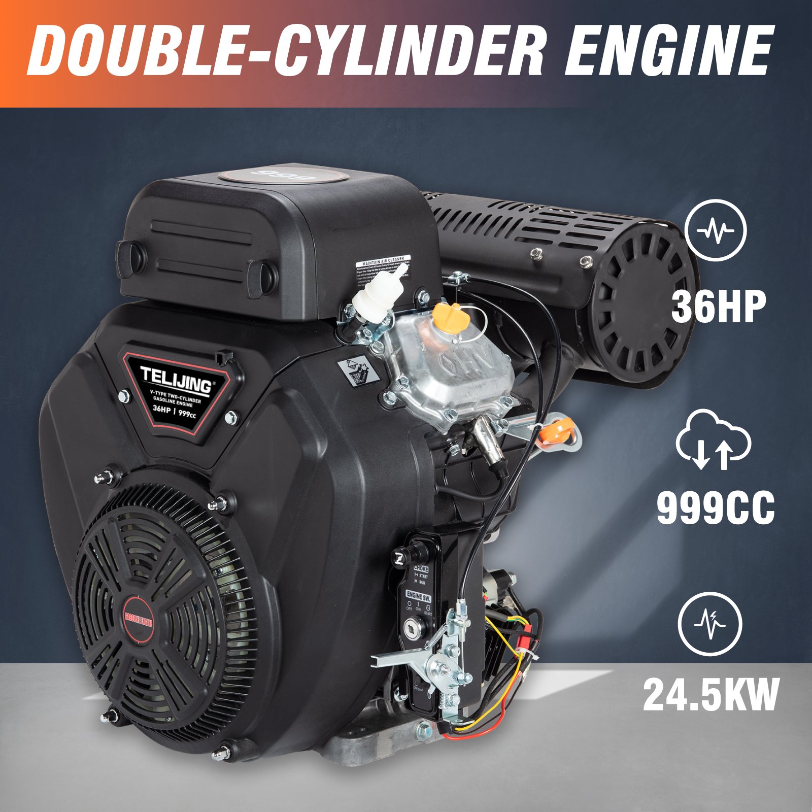 OEM Factory Twin Cylinder V4 Stroke 35hp/999cc Gasoline Engine Vertical Axis High Pressure Machine With Electric Starter