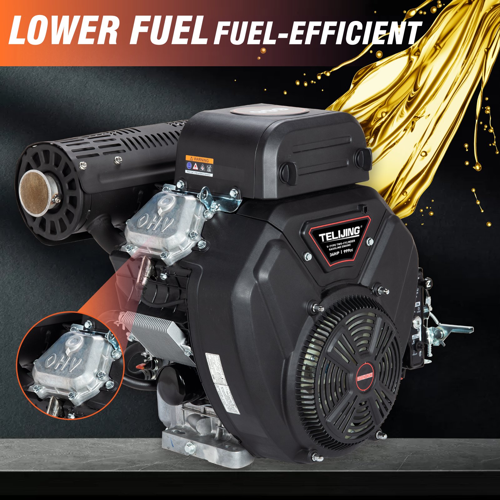 OEM Factory Twin Cylinder V4 Stroke 35hp/999cc Gasoline Engine Vertical Axis High Pressure Machine With Electric Starter