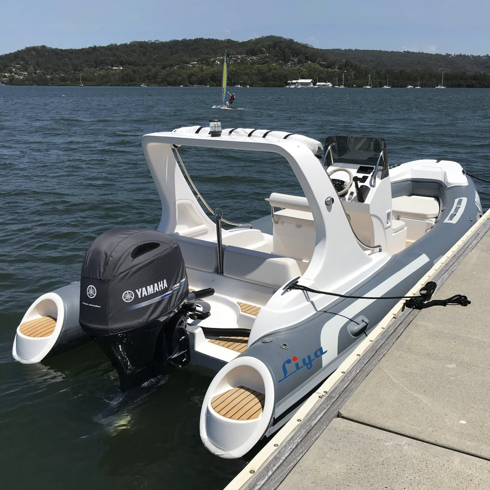 China Manufacture Liya Rib 580 Fiberglass Hypalon Rigid Inflatable Jet Tender Boat Luxury