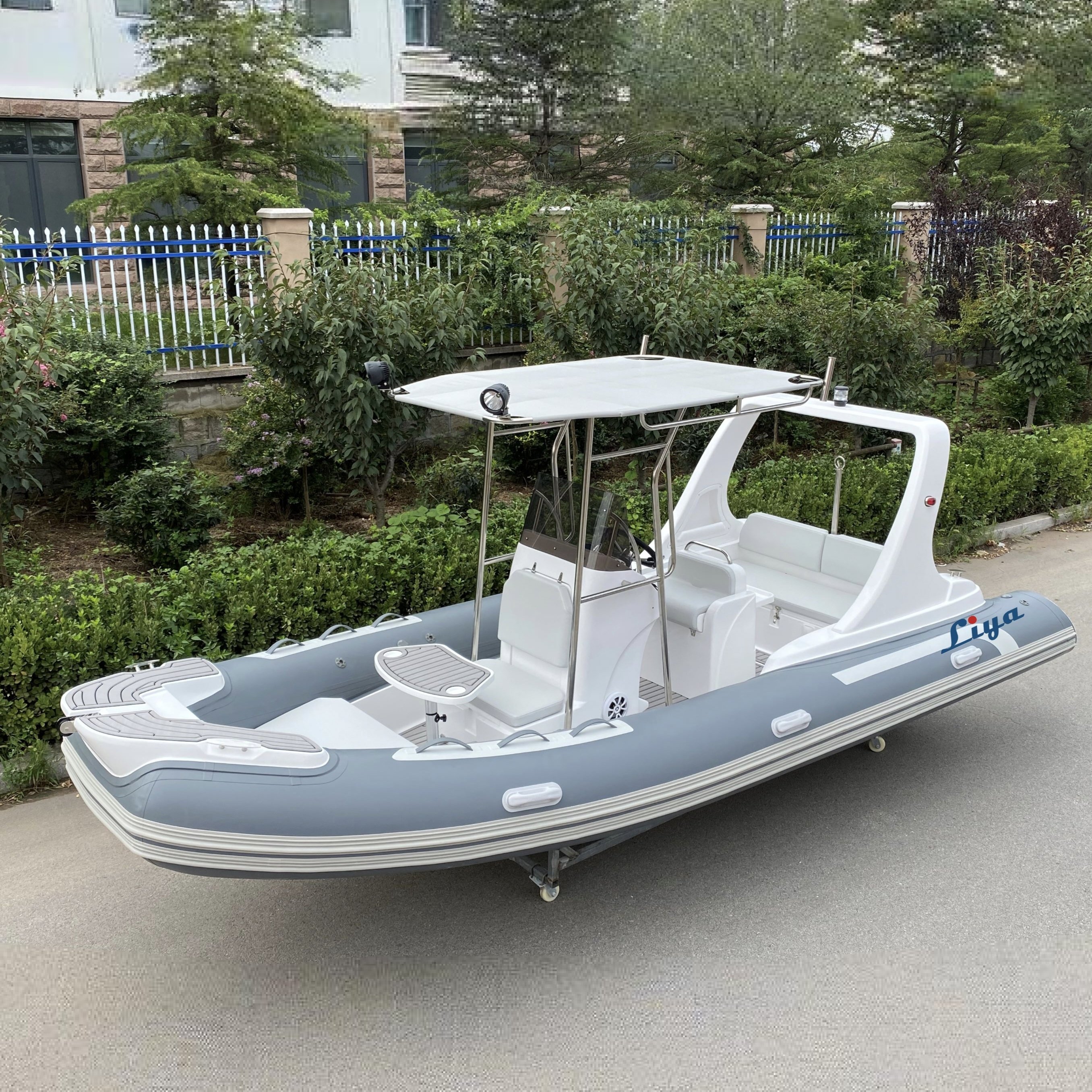 China Manufacture Liya Rib 580 Fiberglass Hypalon Rigid Inflatable Jet Tender Boat Luxury