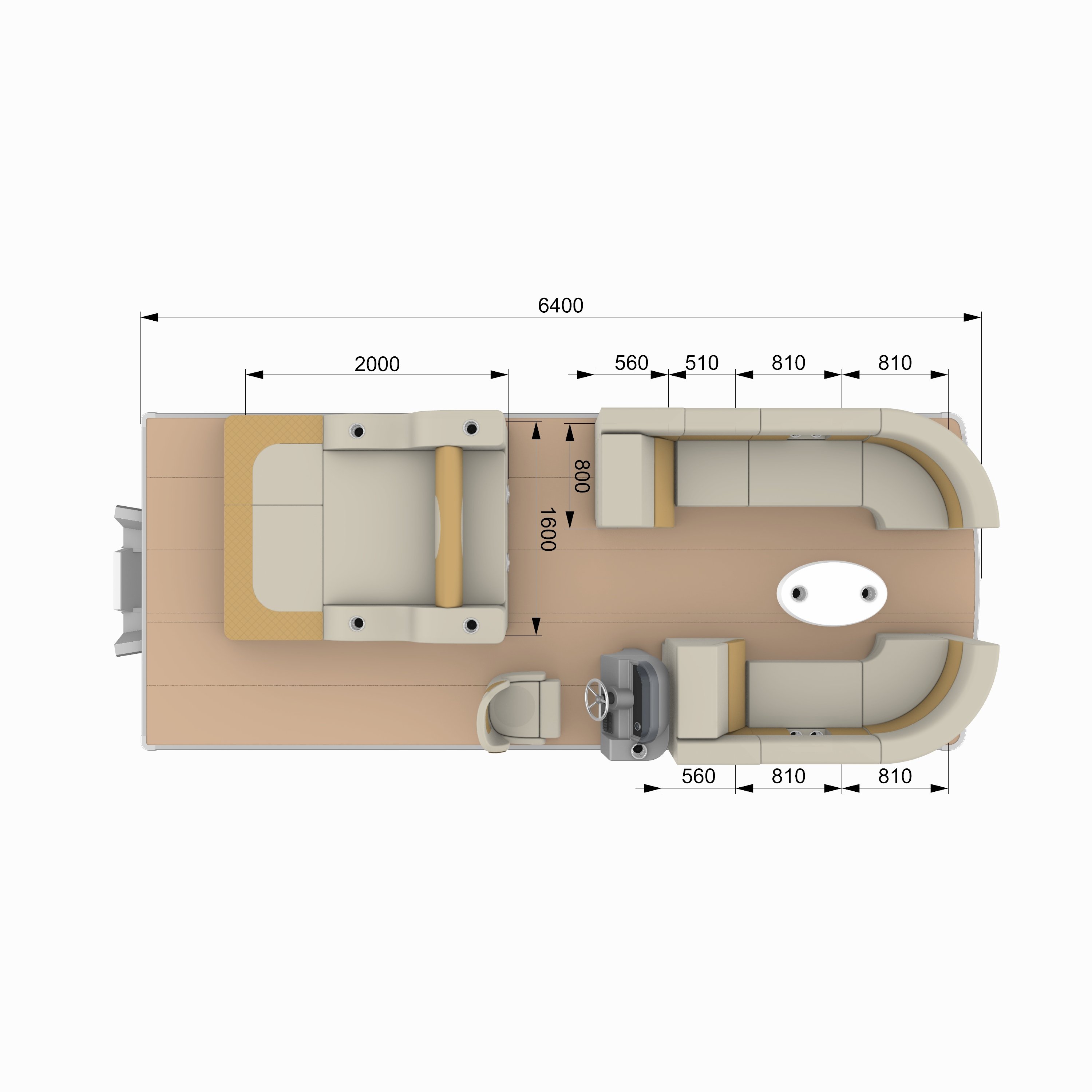 Luxury 21ft Aluminium Houseboat Party Yacht for Fishing & Motor with Washroom for Pontoon Boat Adventures