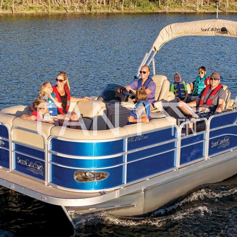 Inflatable Mini Aluminium 12 Person Party House Complete Set Furniture Luxury With Motor With Engines Trailers Pontoon Boat