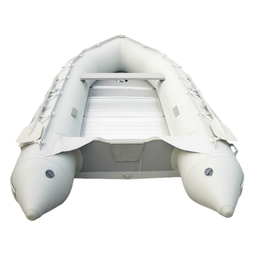 3.3 Meters Long 0.9 mm Thick Inflatable Rubber Boat Brushed Air Boat for Surfing Fishing Drifting PVC Hull Material Inboard
