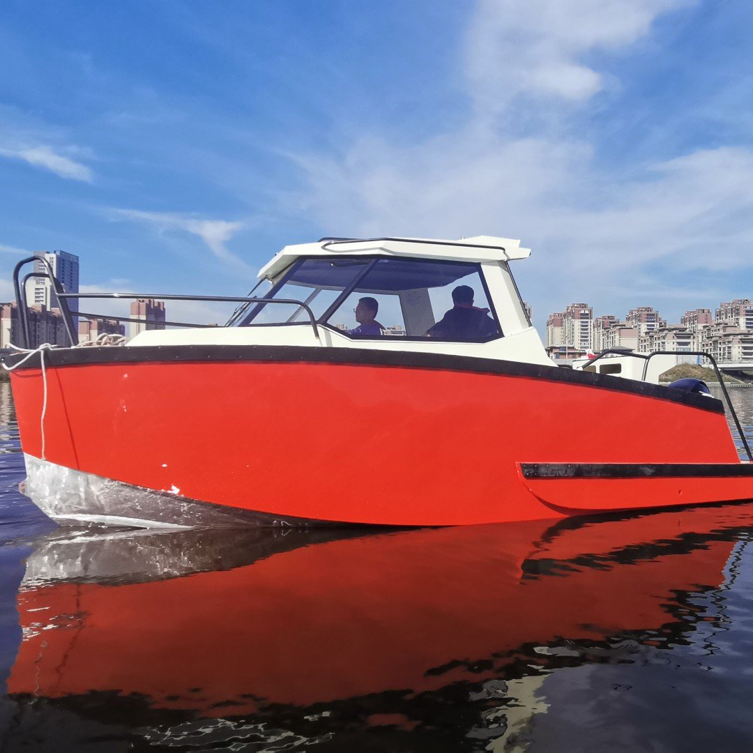 New 7.5m 25ft High-Speed Aluminum Fishing Boat with Deep V Hull Cabin for Cruising Outboard 150-200hp Sport Yacht on Sale!